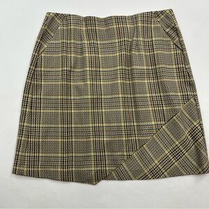 CAbi Plaid Pastime Faux Wrap Skirt Size Medium Style 3584